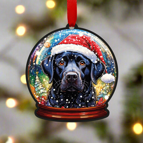 Labrador Black Snow Globe Decoration